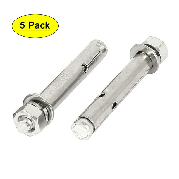 DAZISEN 12 Pieces Expansion Screw Bolts M6-304 Stainless Steel External Hex Nut Expansion Sleeve Anchor Bolt Heavy Duty Fixing Anchors 